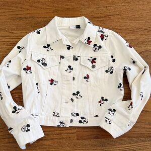 Disney Mickey Mouse White Jean Jacket